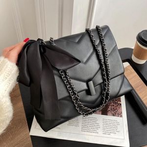 Vintage Large Tote bag 2020 Fashion New High quality PU Leather Women's Designer Handbag Ribbon Chain Shoulder Messenger Bag234a