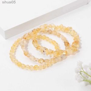 Beaded 3pcs/set Natural Citrines Bracelet Rose Pink Quartz Amethysts Luxury Healing Lucky Jewelry Crystal Stone for Women Men Wholesale YQ240226