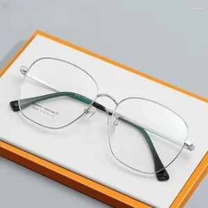 Sunglasses Frames 55mm Vintage Large Frame Polygonal Round Metal Alloy Full Memory Titanium Glasses 6608