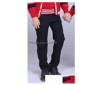 Pantaloni per bambini 2023 Primavera Autunno 2-14T Ragazzi Ragazze Pantaloni casual solidi Abbigliamento per adolescenti Bambini per il tempo libero Vague School Teens L345 Drop Del Dh2Ie