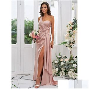 Bridesmaid Dress 2024 Bridesmaid Dresses Bridemaid Dress Split Side Wedding Party Y Mermaid Even Sweep Train One Shoder Women Long Pro Otovi