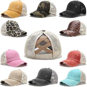 Boll Caps Dad Hat Spot Summer Womens Ponytail Baseball Net Hat With Open Holes Solid Color Open Top Woven Sun J240226