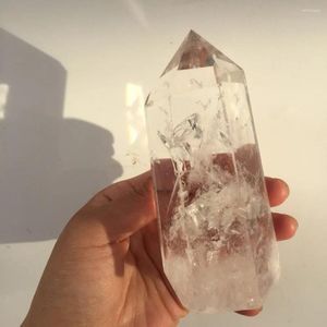 Decorative Figurines About 380g Natural Clear Rock Quartz Crystal Gemstone Point Wand Reiki Healing Chakra For Home Decor