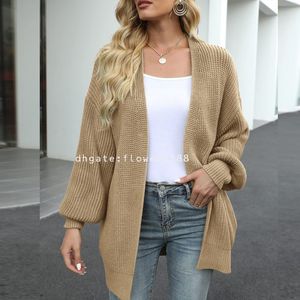 Women's Sweaters 2024 Women's Long Sleeve Lantern Sleeve Cardigan With Pocket Oversize Chunky Knit Sweater