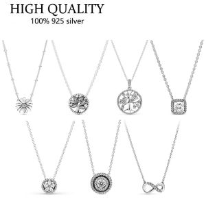 Halsband heta försäljning lyx accesorios bijoux tillbehör kvinnor för smycken diy designer charm 925 sterling silver halsband grossist joyas