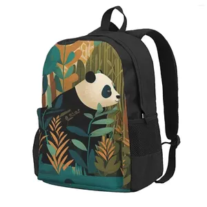 Mochila panda arte moderna estilo streetwear mochilas estudante padrão de viagem sacos de escola mochila colorida