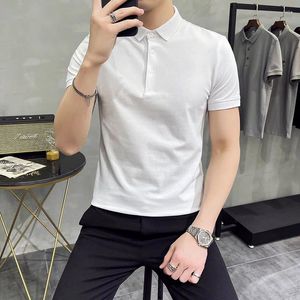 Męskie polo 2024 moda męska lato wysokiej jakości koszule/mężczyźni Slim Fit Pure Polo Shirts Tops S-5xl 5 Kolor