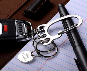 QOONG 2017 Big Feet Key Chain Silver Metal Car Key Ring Holder for Men Women Waist Hanged Keyholder with 4 Keyrings Y555665961