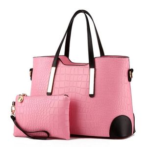 Shoulder Bags 2021 Women Bag Vintage Messenger Handbag Top-Handle Crocodile Pattern Composite Purse Wallet Leather182k