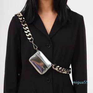 Mulheres KARA Grosso Metal Grosso Cadeia Saco PRETO BICICLETA CARTEIRA Bolsas de Ombro Mini Pequenos Sacos de Peito Coin Purse253D