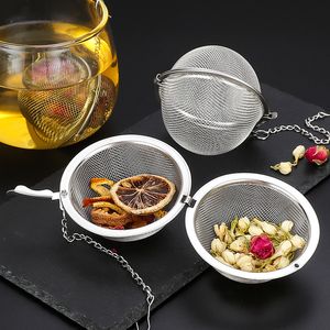 TEA Silter Filter Ball 304 Rostfritt stål Sphere Mesh Tea Balls Tre storlekar Creative Kitchen Gadget för Tea Leaf Spice MHY060