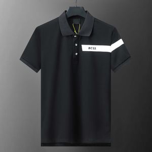 мужская рубашка поло дизайнерские рубашки поло для мужчин мода фокус вышивка змеиная подвязка маленькие пчелы печать узор одежда футболка черно-белая мужская футболка # 031