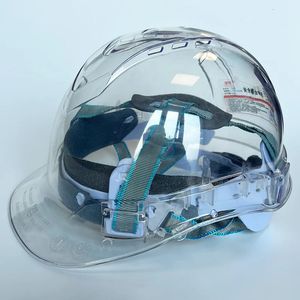 Casco di sicurezza trasparente Operaio edile Protettivo Geologia Lavoro Elmetto da lavoro Berretto da ciclismo per arrampicata su roccia all'aperto 240223