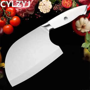 Kitchen Knives Kitchen Knives Set 7inch Stainless Steel Serbian Handmade Chefs Knife Broad Butcher Slicing Chopping Vegetables Cleaver Tool Q240226