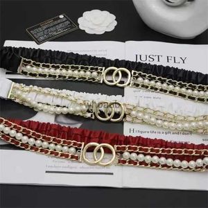 Belts Women Belt Cowskin Belts Ladies Waistbands Mens Designer Stretch Belts Buckle Belt Cintura Ceinture Diamond C Pearls Elastic Waistband 240226