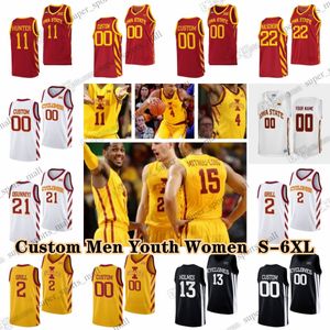 NCAA Custom S-6XL Iowa State Cyclones College Basketball 10 Keshon Gilbert Trikots 0 Tre King 3 Tamin Lipsey 12 Robert Jones Hason Ward Jackson Paveletzke Omaha Biliew