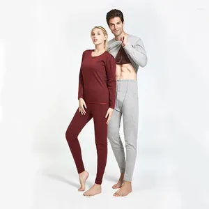 Intimo termico da uomo Tinta unita Basic Fitness Mutande e canotte Set da donna Thermo Uomo Elastico stretto Mutande lunghe Sottile