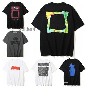 Sommer Design Damen Herren T-Shirt Marke Qualität Graffiti Street American Casual Fashion Unisex Unregelmäßige Pfeil Tees Offes Weiß VDIS