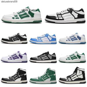 amirliness amari i amirris amii am ami te Designer Men Sports Athletic Shoes Blue Skelet Bones l Runner Shoes Women Black Top Low Tennis Genuine Leather L 6SHV