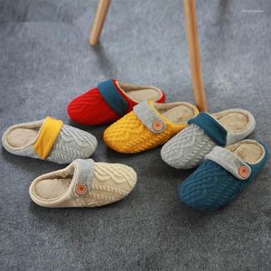 Slippers Japan Style Knitted Cotton Home Soft No Noise Couple's Winter Household Shoes Anti-Slip Women/Women's Indoor