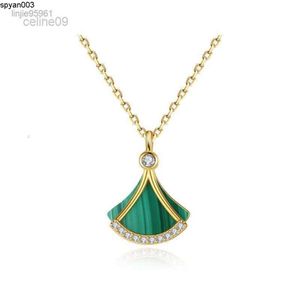 Ny Sterling Silver Malachite Elegant Small Necklace Womens Advanced Clavicle