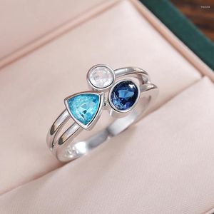 Cluster Rings CAOSHI Gorgeous 3 Color Crystal Stone Women's Cocktail Party Exquisite Workmanship Jewelry Finger Accessories Wholesale