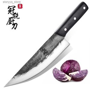 Kitchen Knives Handmade Chinese Chef Knife Clad Forged Steel Boning Slicing Butcher Kitchen Knives Made in China Kitchen Tools Professional NEW Q240226