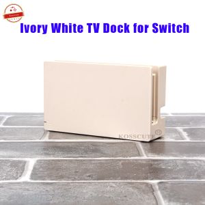 Supporti Dock completo bianco avorio per Nintendo Switch Dock di ricarica Stazione di ricarica Supporto TV con guscio di alloggiamento completo di ricambio