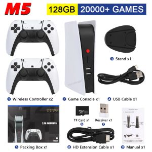 Konsollar Yeni M5P5 Game Console Video Gamebox 20000 Retro Arcade Oyunları Yerleşik Hoparlör 2.4G Kablosuz Denetleyici PS1/CPS/FC/GBA