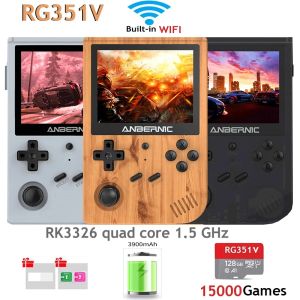 Spelare Anbernic RG351V 5000 Classic Games RK3326 Handhållna spel Player Portable Retro Mini Game Console IPS WiFi Online Combat Game Gift