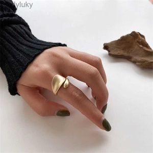 Anel Solitar Ring simples anéis abertos para mulheres colorido de cor de ouro coreana anéis de casamento jóias de dedos ajustáveis 240226