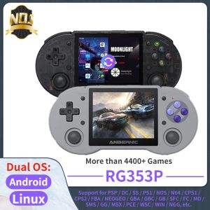 Игроки Anbernic RG353P Видео -каркасная консоль Android 11 Linux Dual OS 5G WiFi BT 4.2 DC SS PS1 NDS N64 Bluetooth HD -игрок