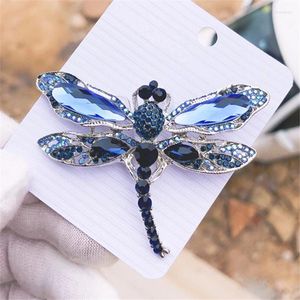 Broschen Blaue Kristalllibelle Vintage Insekt Brosche Pins Für Frauen Mode Mantel Zubehör Tier Schmuck Geschenke Boutonniere