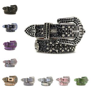 Famous designer bb belt Stylish luxury men's belt and women's rhinestone belt Belt decorated with colorful diamond chain belt 3.8 cm gift for her