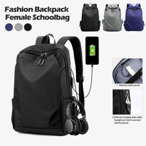 Zaino da uomo Zaino moda Zaino per laptop da 15,6 pollici Zaino da viaggio impermeabile per esterno Zaino per scuola per adolescenti con interfaccia USB