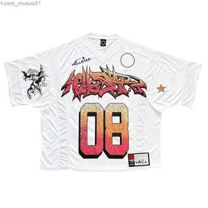 Koszulki męskie Hellstar Mens Jersey T-shirt Y2K Party Punk Style wysokiej jakości Wzór drukowania Casual Sportsl2402