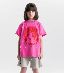 Ins Boys Girls Cartoon LetterPrintedTシャツNU 2024キッズ半袖カジュアルティーサマーチルドレンコットントップス服s1111