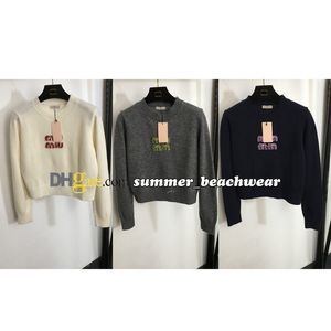 Casual Long Sleeved Knit Pullover Rhinestone Applique knit Sweater Crew Neck Sweatshirt Knit Tops Women Sweater Shirt Hoodie