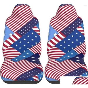 Car Seat Covers Ers American Flag Vehicle Front Fit Protector 2 Pcs Drop Delivery Automobiles Motorcycles Interior Accessories Otckx