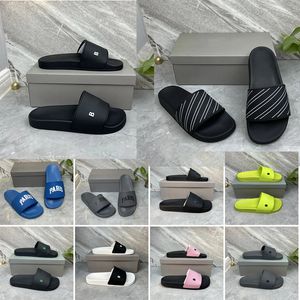 Designer Fashion Pool Slipper Slide Sandal Rubber Trainers Designer Mens Black Flip Flop Round Summer Beach Sandaler Loafer Slipper