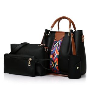 أكياس الكتف 4pcs مجموعة 2021Women Messenger للسيدات حقيبة اليد حقيبة أزياء Lady Pu Leath