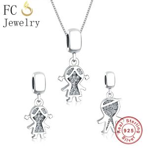 Necklaces FC Jewelry 925 Sterling Silver Simple Boy Girl Best Friends Statemet Necklaces & Pendants Chain Women Choker Collar Trinket Gift