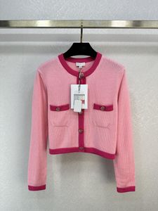 2024 New Spring Tops 밀라노 활주로 스웨터 O 목이 긴 소매 하이 엔드 자카르드 카디건 여성 디자이너 의류 0226-4