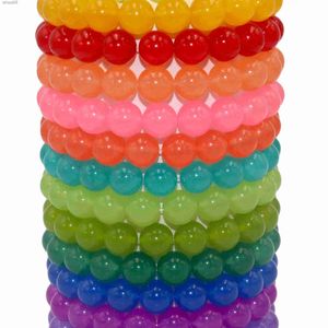 Beaded Wholesale 6 8 10 12 MM Natural Stone Bracelet Men Chalcedony Glass Healing Balance Beads Reiki Buddha Prayer Yoga Bracelet Women YQ240226