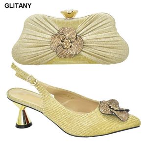 Latest Design Nigerian Style Shoes and Bag Set Summer Low Heeled for Women Italian Matching Shoe Wedding 240219