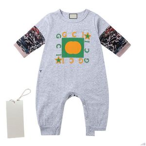 rompers ins baby rompers long sleeve اطفان الأولاد الفتيات بنات المصمم ملابس كلاسيكية طباعة الأطفال المولود الجديد الأطفال