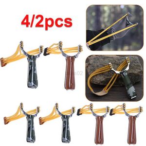 Hunting Slingshots 4/2pcs Professional Outdoor Shooting Hunting Slingshot Camouflage Bow Outdoor Game Competition Equipment for Adult YQ240226