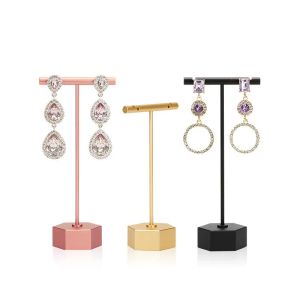 Back Metal Metal Luxuly Holder Women Ring Display Stand Ear Stud Organizer Mall Earring Display Rack Jewelry Shelf