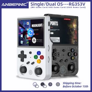 プレイヤーAnbernic RG353V 3.5インチ640*480ハンドヘルドゲームプレーヤービルトイン20シミュレーターレトロゲームワイヤードハンドルAndroid Linux OS RG353VS