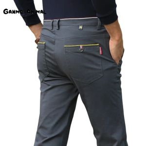 ズボンの男性ドレスパンツカジュアル格子縞のペンシルパンツ男性ビジネススーツパンツウェディングコットンズオールオーバー
